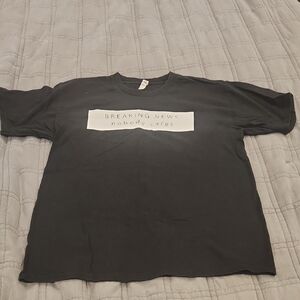 Breaking News Black Graphic Tee Size L!